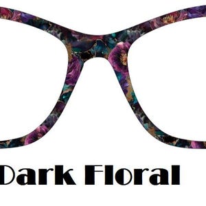 Dark Floral Metal Magnetic Eyewear Toppers