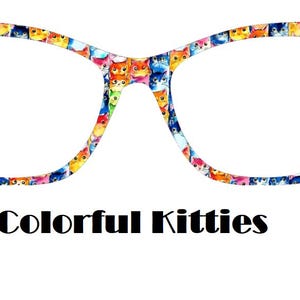 Colorful Kitties Metal Magnetic Eyewear Toppers