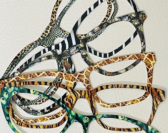 Realistic Animal Print Metal Magnetic Eyewear Toppers