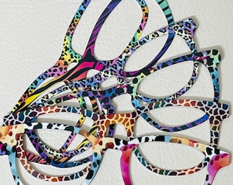 Colorful Animal Print Metal Magnetic Eyewear Toppers