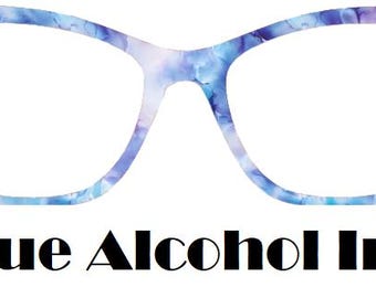Blue Alcohol Ink Magnetic Eyewear Toppers