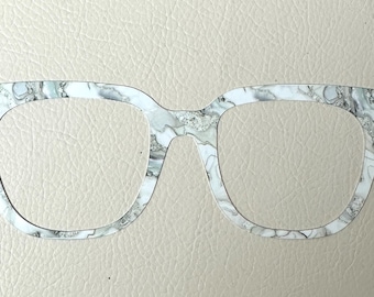 White Marble Metal Magnetic Eyewear Toppers