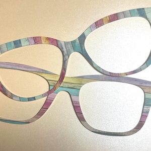 Pastel Wood Metal Magnetic Eyewear Toppers