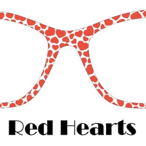 Red Hearts Metal Magnetic Eyewear Toppers