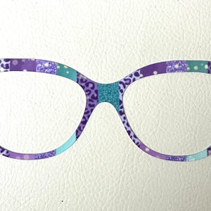 Lila und Türkis Pinselstriche Metall Magnet Eyewear Toppers