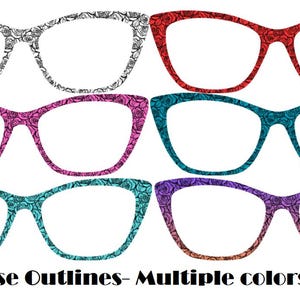 Rose outline Metal Magnetic Eyewear Toppers