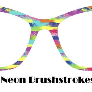 Neon Brushstrokes Metal Magnetic Eyewear Toppers