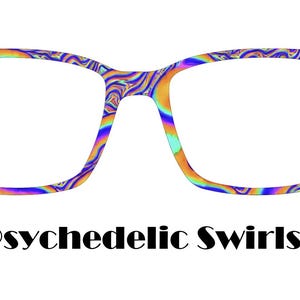 Psychedelic Swirls Metal Magnetic Eyewear Toppers