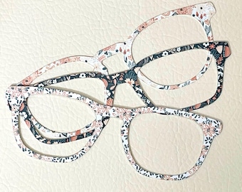 Coral and Blue floral Metal Magnetic Eyewear Toppers
