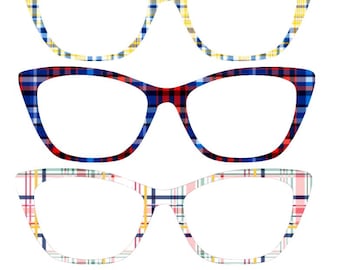 Plaid Metal Magnetic Eyewear Toppers