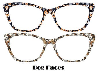 Dog Faces Metal Magnetic Eyewear Toppers