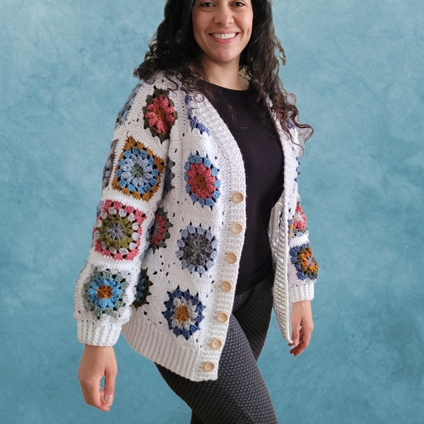 Patron (FR) Gilet Fleur Granny Square