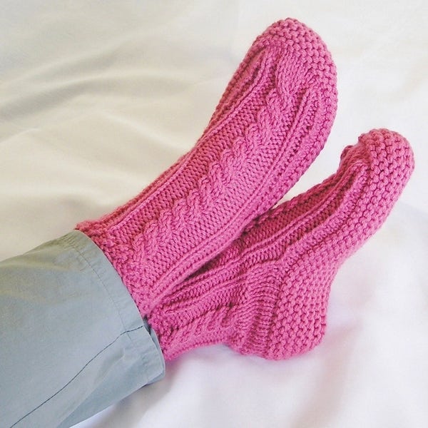 Womens Slippers, MADE to ORDER, Knitted High Cuff. Choose Color, Size