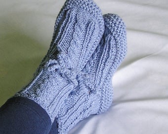 Womens Booties MADE to ORDER Adult Slippers, Drawstring Bedsocks. Choose Color, Size