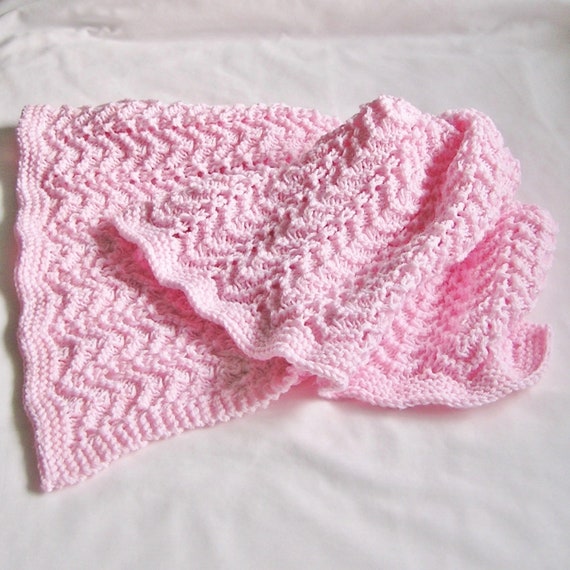 Pink Baby Blanket Afghan:  Newborn Wrap, Car Seat or Lap Cover