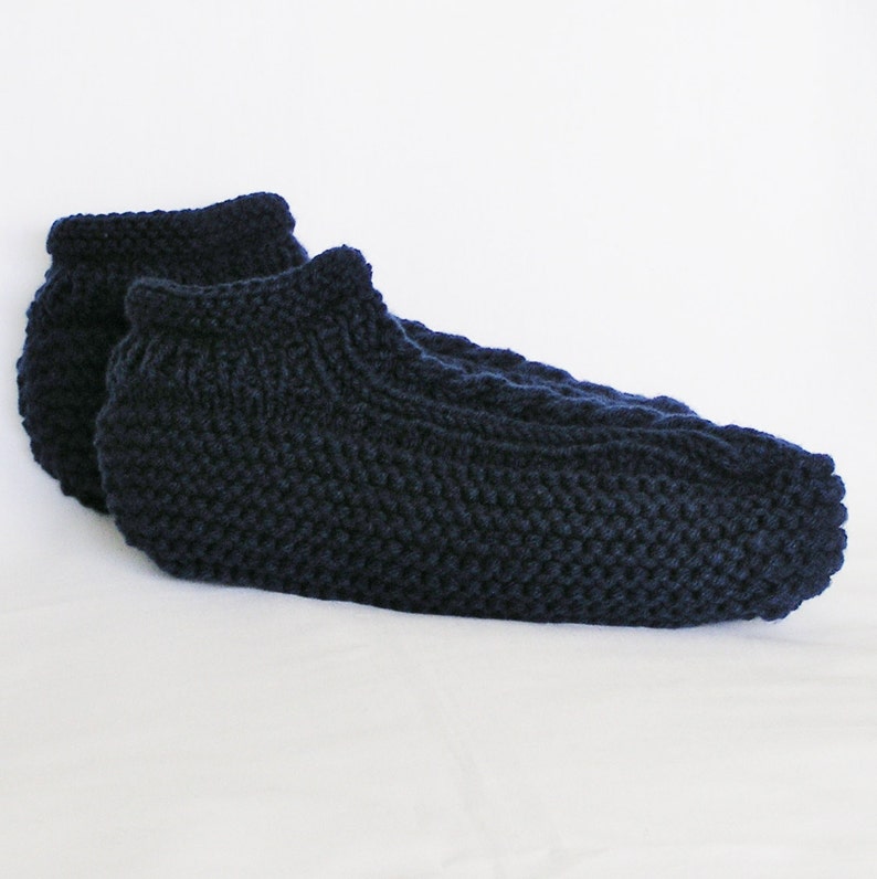 Navy Blue Slippers Mens 8 9 or Womens Wide 9 10 Low Cuff - Etsy