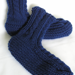 Mens Slippers MADE to ORDER Knitted Cabled Bedsocks, Choice of Color, Size, image 4