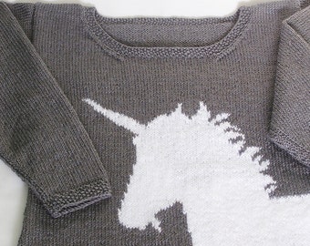 Womens Sweater:  Unicorn  Silhouette Pullover  MADE TO ORDER Custom Colors, Sizes