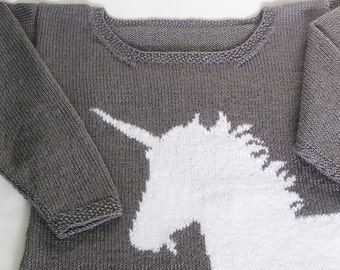 MADE TO ORDER Womens Unicorn Sweater Silhouette Custom Colors, Sizes