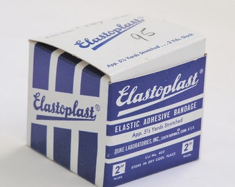 Vintage Elastoplast Adhesive Bandage Package for Display, Retro Advertising Collectible, 1960s Home Products