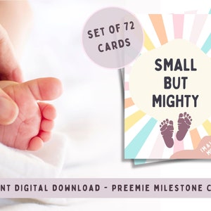 Digitale neue Frühchen-Meilensteinkarten, Frühchen-Karten, neue Muttergeschenk, Pastellregenbogenkarten, Geschlechtsneutral, neues Babygeschenk, NICU Mutter