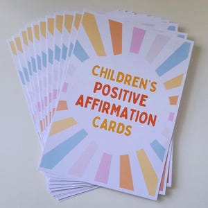 Download digital de cartões de afirmação infantil, conjunto de cartões de afirmação infantil, cartões de atenção plena