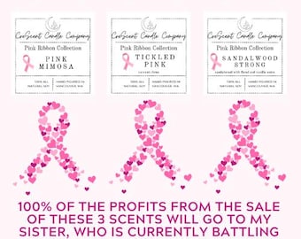 Velas y ceras aromáticas de la colección Pink Ribbon