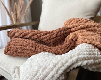 XL Handmade Chunky Knit Blanket | Extra Large | Soft | Warm | Cozy | The Perfect Gift | Customizable Colours Available