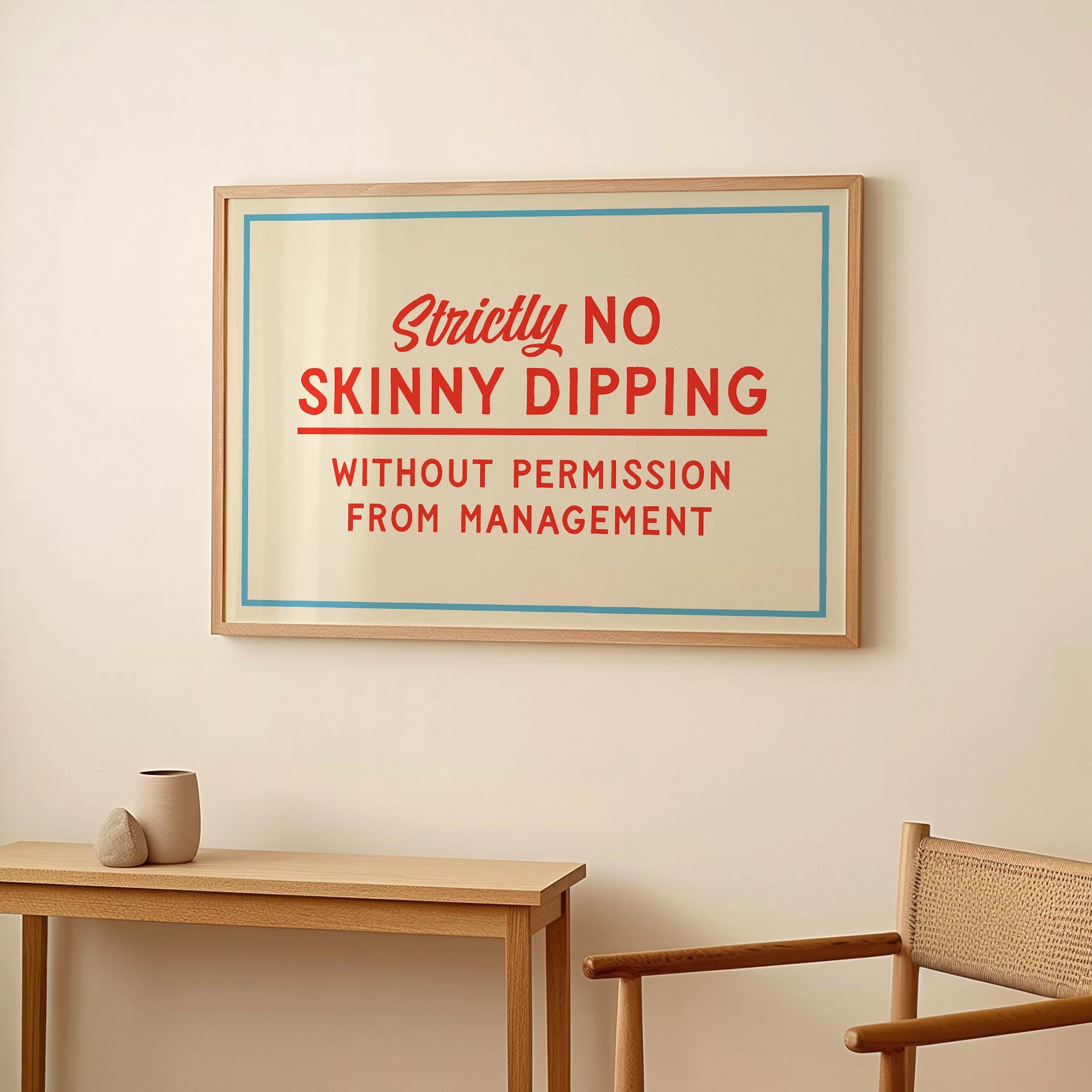 Vintage Swimming Pool Poster, Retro Mid Century Art Print, Funny Pool ...