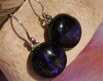 Dichroic Fused Glass Earrings No.  325