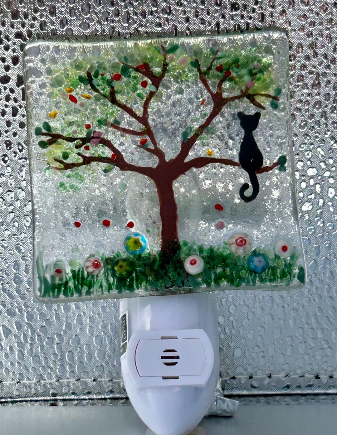 Handmade Fused Glass Spring Flower Garden Night Light No. 506 - Etsy