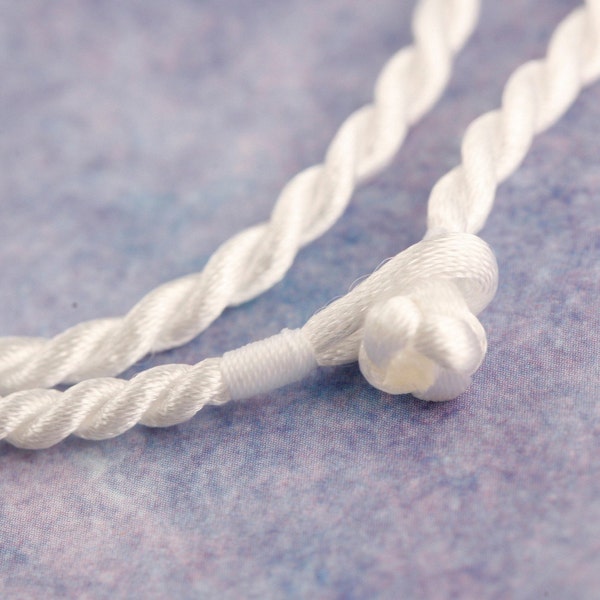 16" White Twist Cord Necklace