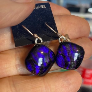 Dichroic Fused Glass Earrings No. 135 image 1