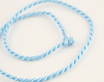 16" Light Blue Twist Cord Necklace