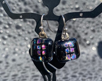 Dichroic Dangle Earrings NO. 233