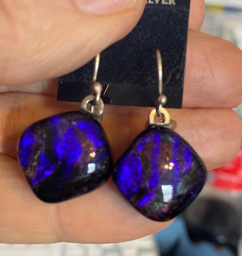 Dichroic Fused Glass Earrings No. 135 image 4