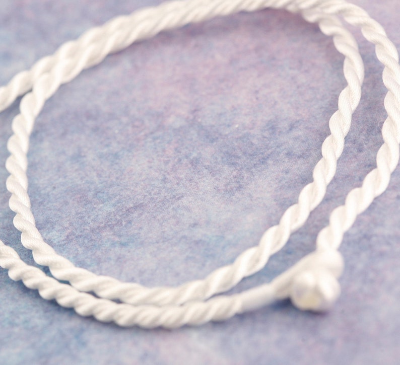 16 White Twist Cord Necklace image 2