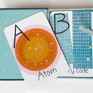 Ciência ABC - Cartões ilustrados do alfabeto - presente para cientistas muito jovens