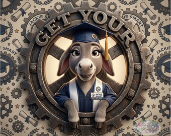 Burro de graduación PNG / Diseño divertido de la promoción de 2026 (Descarga digital)