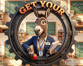 PNG de profesor/a / Divertido diseño de burro para vaso (descarga digital)
