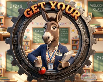 Jackie la maestra inteligente Burro PNG / Humor divertido en el aula (Descarga digital)