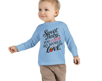 Dulce bebé coloreas mi mundo con amor bodysuit, ropa de bebé divertida, body lindo, ropa de niño bebé, traje de niño, traje, niño