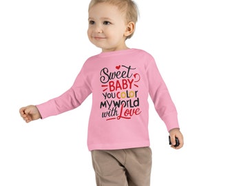 Body Color My World With Love, Sweet Baby You, Vêtements rigolos pour bébé, Body mignon, Vêtements bébé garçon, Body bébé garçon, Tenue, Garçon