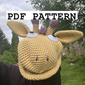 Patrón de marioneta de mano de jirafa • PDF de amigurumi fácil • Patrón de juguete de ganchillo • Descarga digital