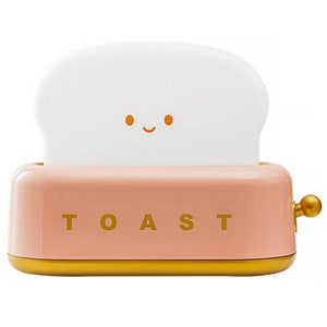 Cute Bread Night Light Usb Rechargable Desk Lamp