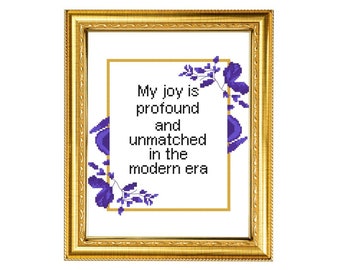 Digital Pattern- Cross Stitch- File Only- My Joy is Profound