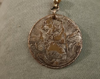 St Christopher Ancient battle prayer one sided coin of st Christopher.