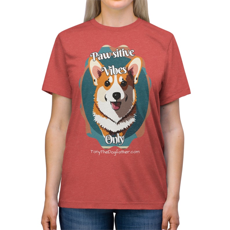 Happy Corgi on T-shirt"
"Paw Vibes Only Tee Design"
"Fun Dog Lover T-Shirt Graphic"