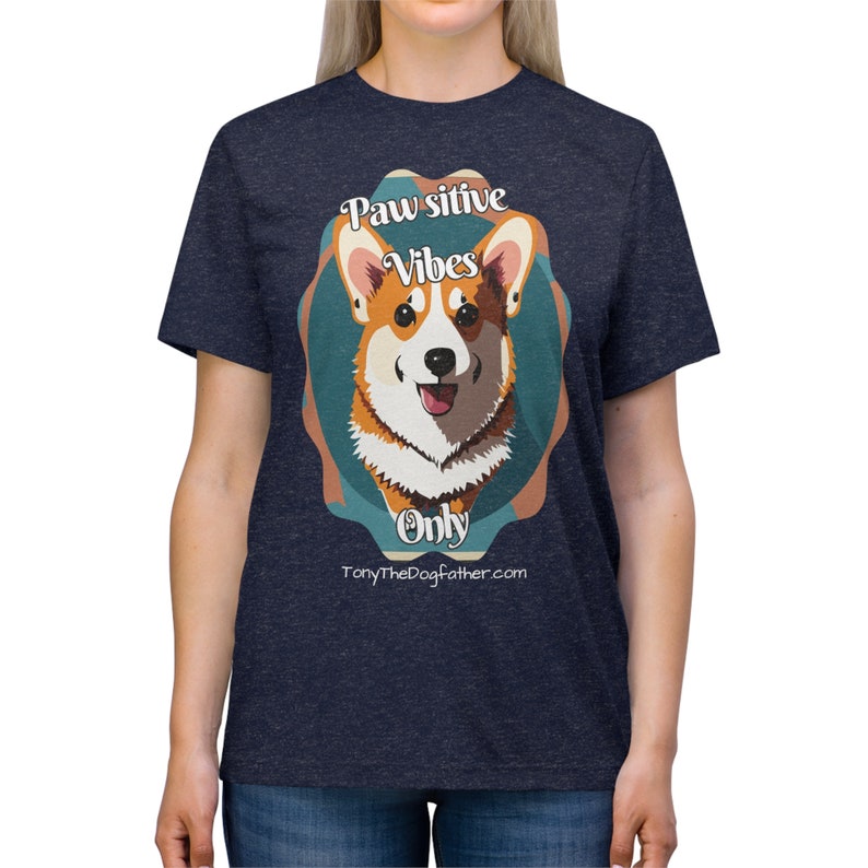 Happy Corgi on T-shirt"
"Paw Vibes Only Tee Design"
"Fun Dog Lover T-Shirt Graphic"