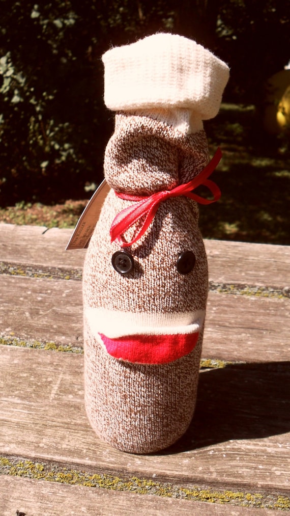Items similar to Sock monkey bottle cover on Etsy